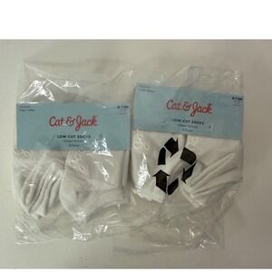 Cat & Jack‎ Socks Infant 6–12 Month Low Cut 12 Pack White Grip Cotton Blend